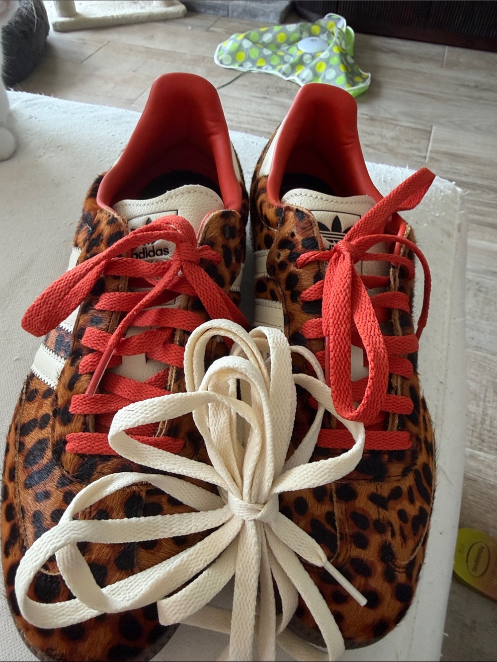 Adidas Samba Women’s Leopard Print Sneakers with Cream Stripes